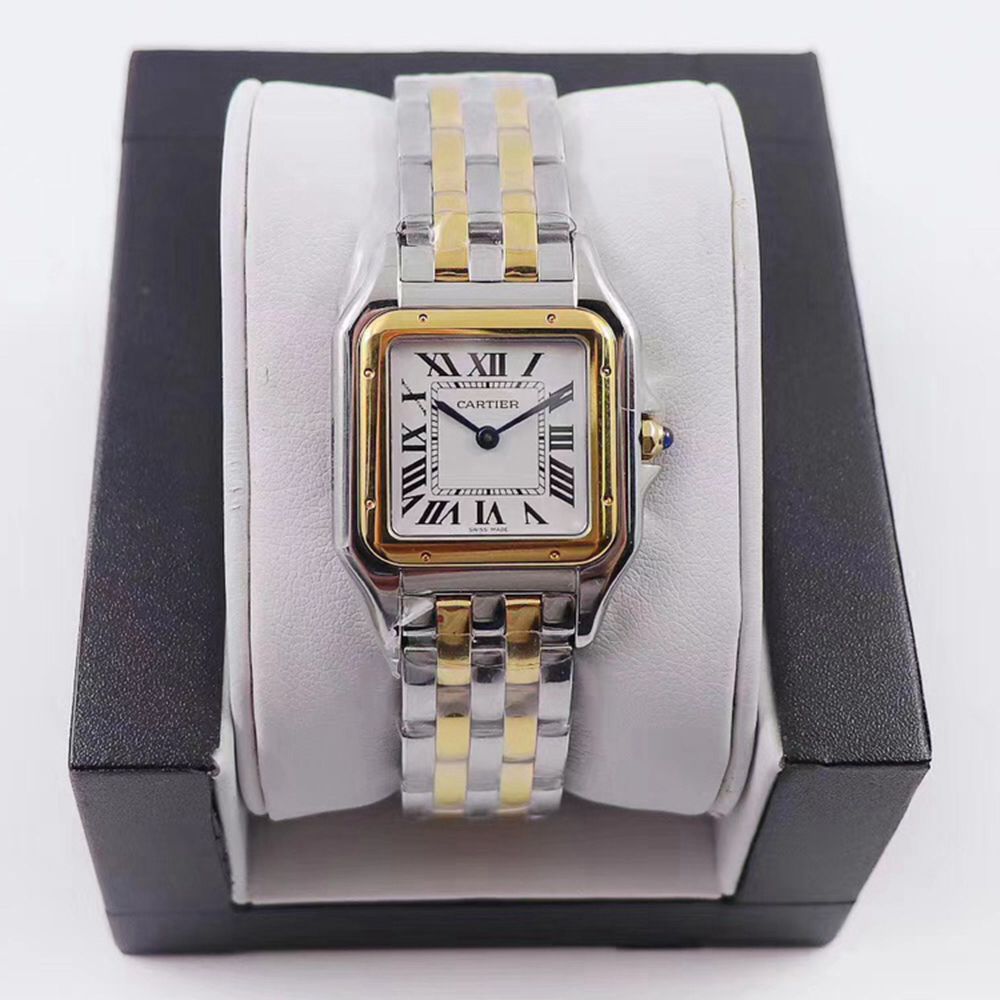 Cartier AAA women quartz 2tone gold case 22mm and 27mm white dial lady fashion watches HZ