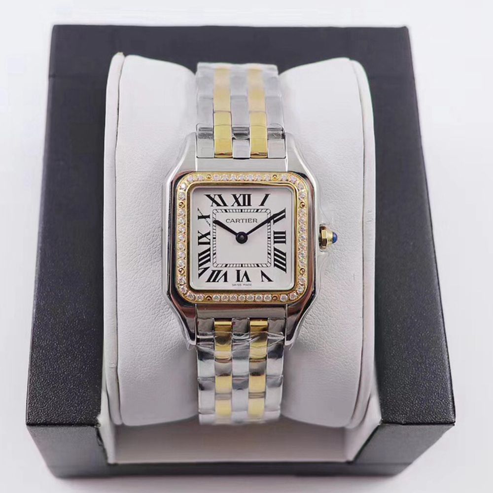 Cartier AAA lady size 22mm and 27mm gold 2tone case quartz movement women watches HZ