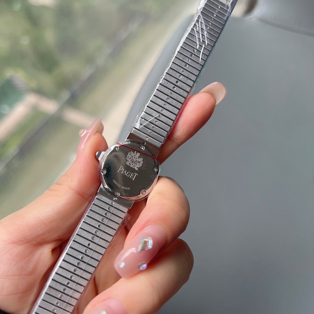 Piaget full diamonds silver case 23mm women size quartz movement fashion shiny watch WS075