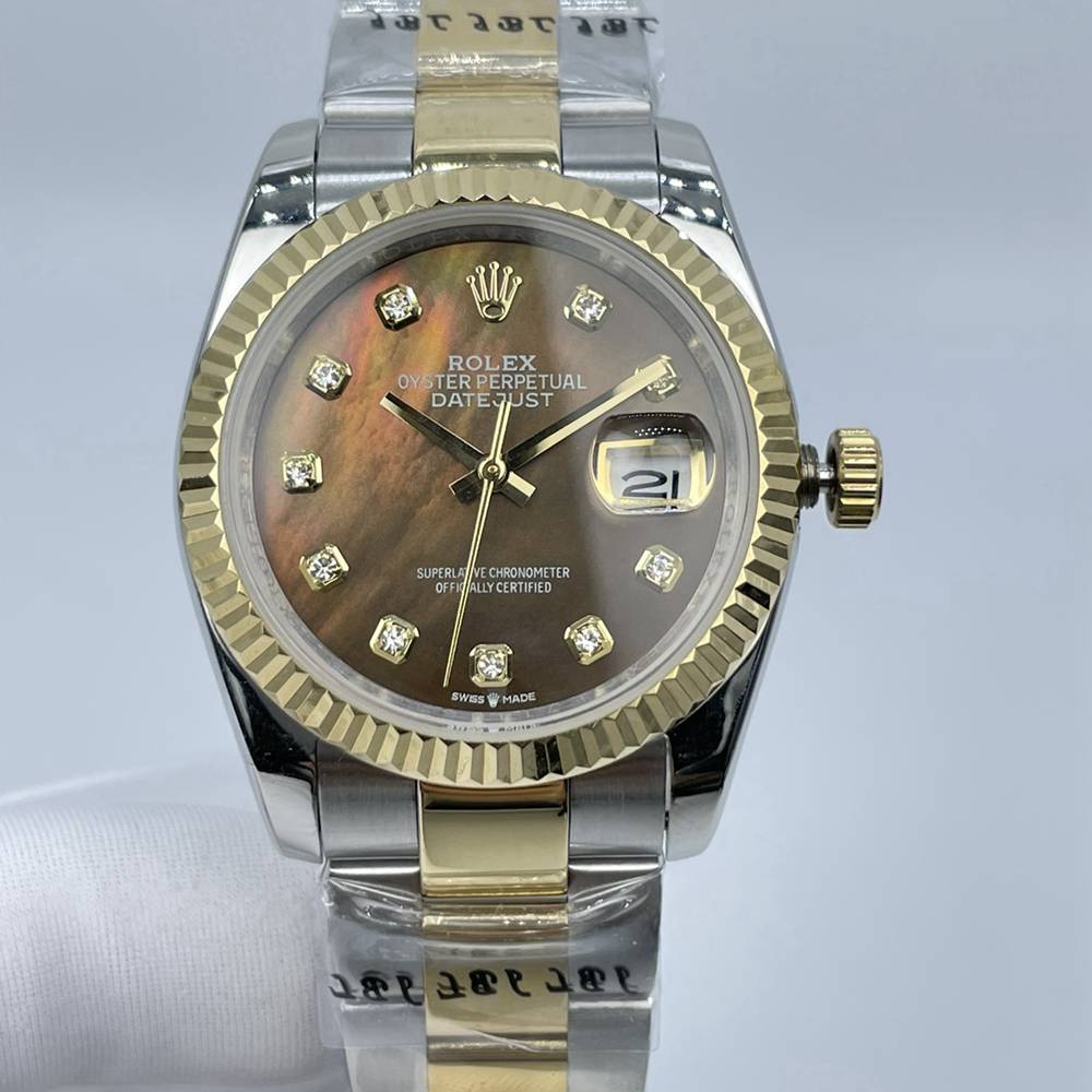 Datejust AAA 36mm 2tone gold case pearl dial fluted bezel 2813 automatic diamond-set numbers Sx