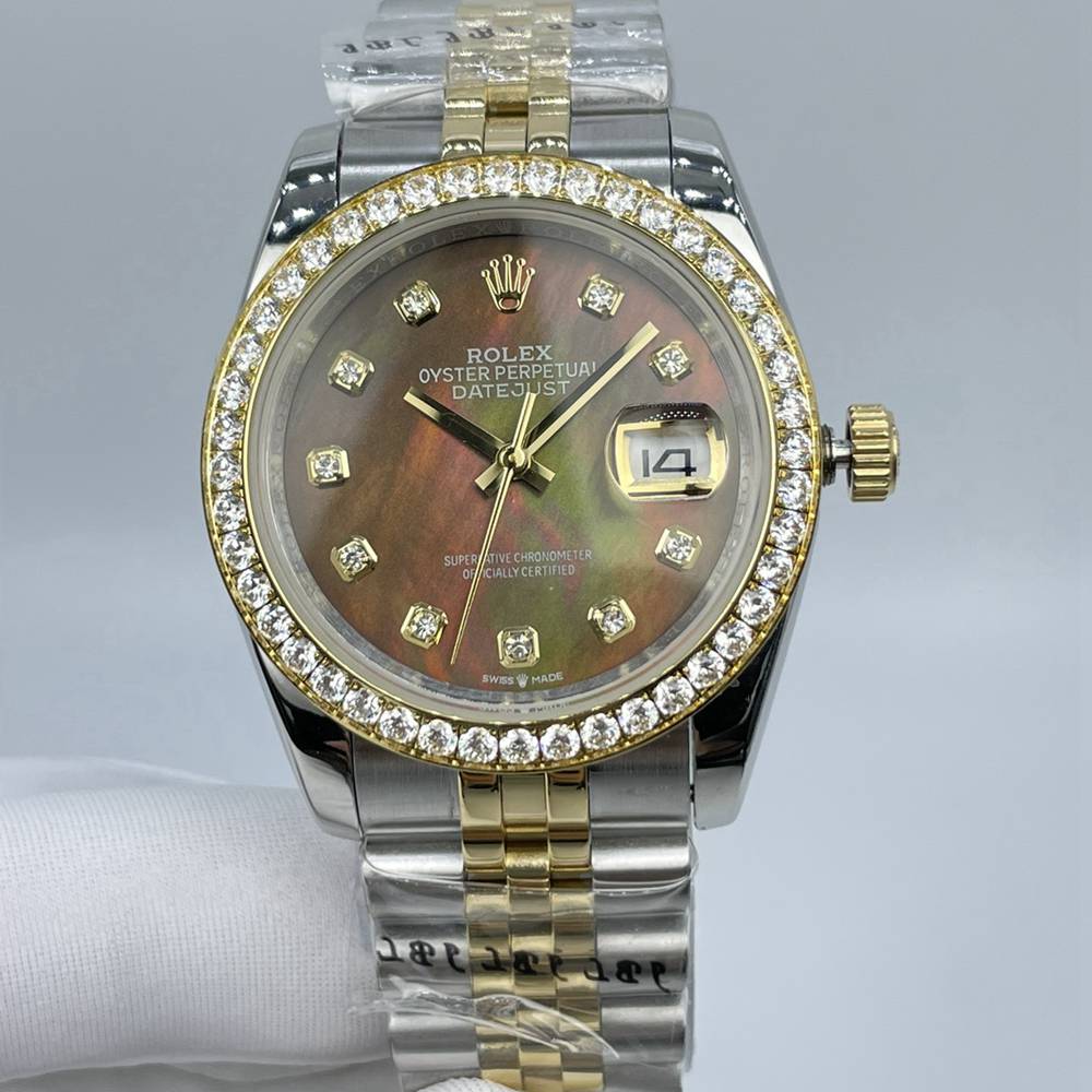Datejust 2tone gold case 36mm AAA automatic 2813 pearl dial diamonds bezel jubilee band watch Sx