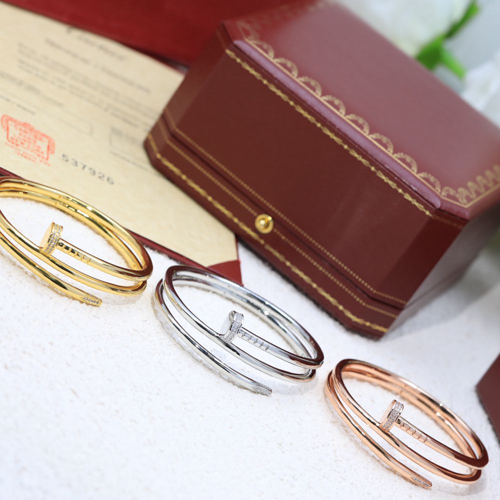 Cartier Nail Bracelets gold/silver/rose gold stainless steel high quality no fade free shipping with box 65usd