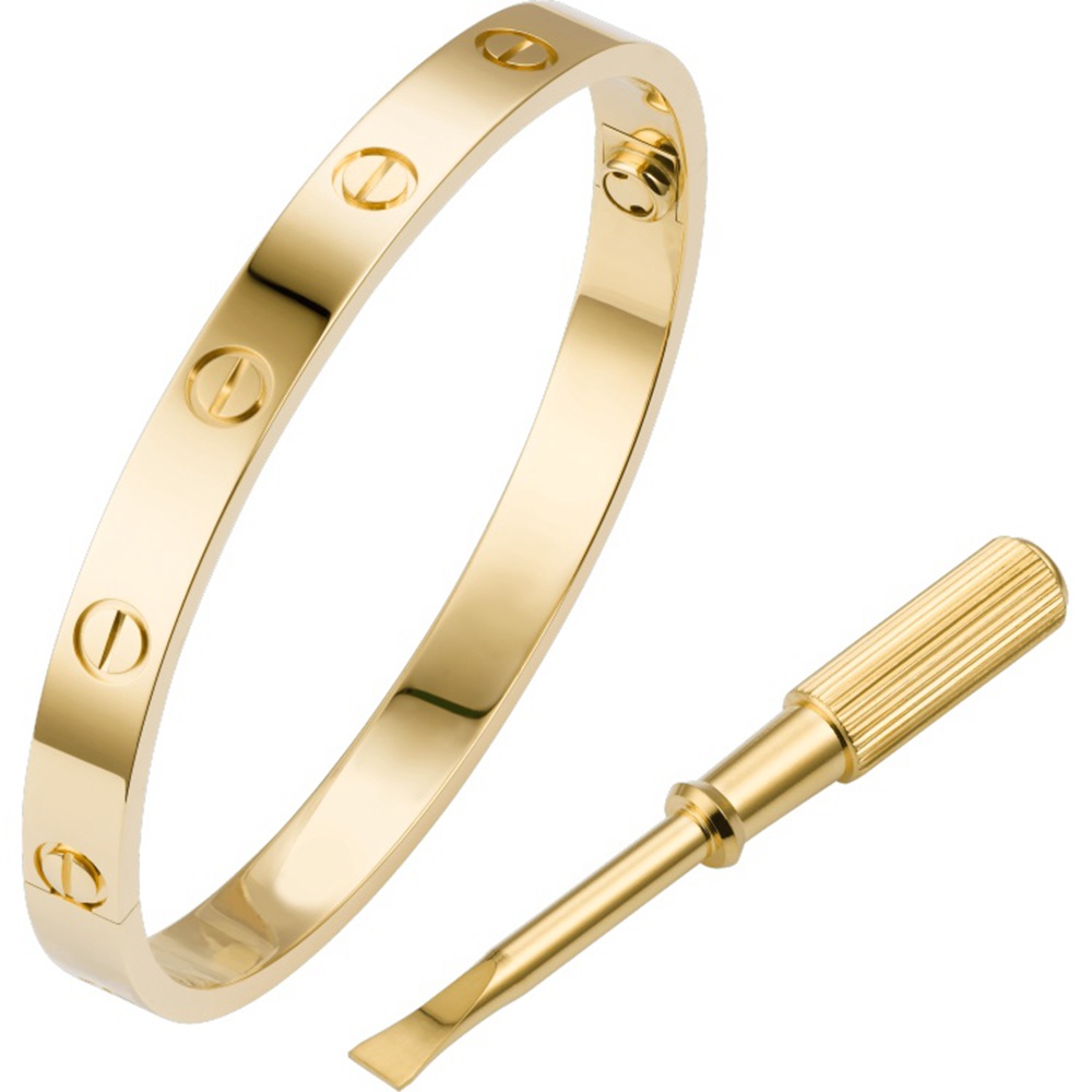 Cartier Love bracelet electroplate yellow gold CNC version without stones size 16/17/18/19/20 65usd/pcs