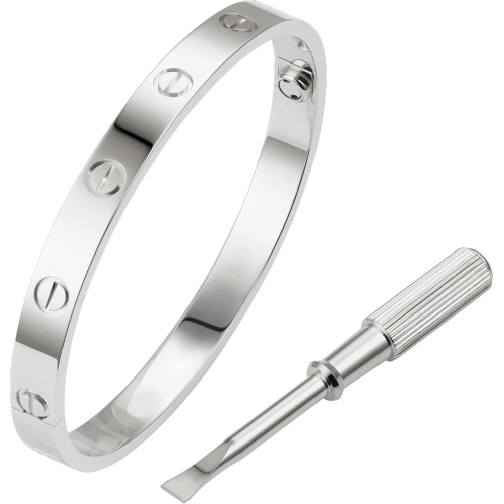 Cartier Love Bracelet silver color CNC without stones size 16/17/18/19/20 high quality fashion women 65usd/pcs