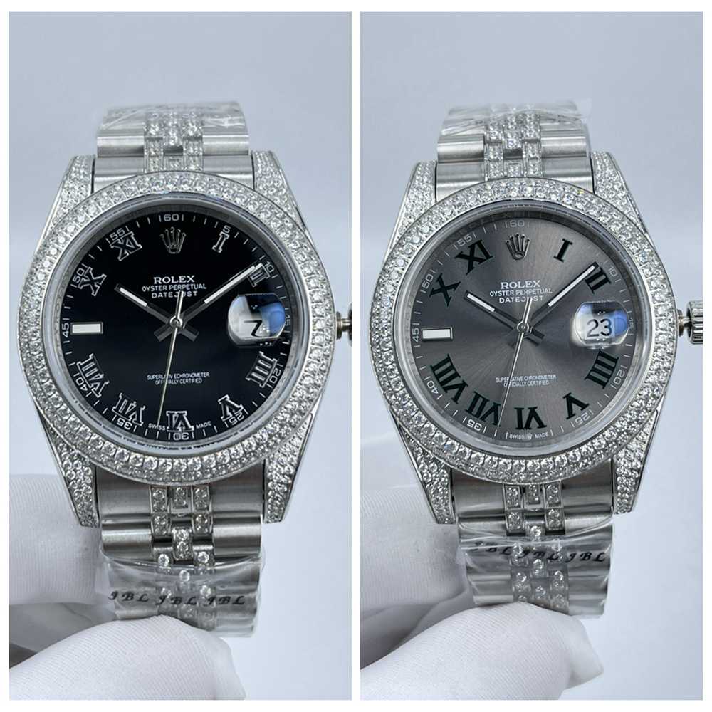 Datejust 41mm AAA automatic silver case roman numbers diamonds jubilee band men Rolex watches S