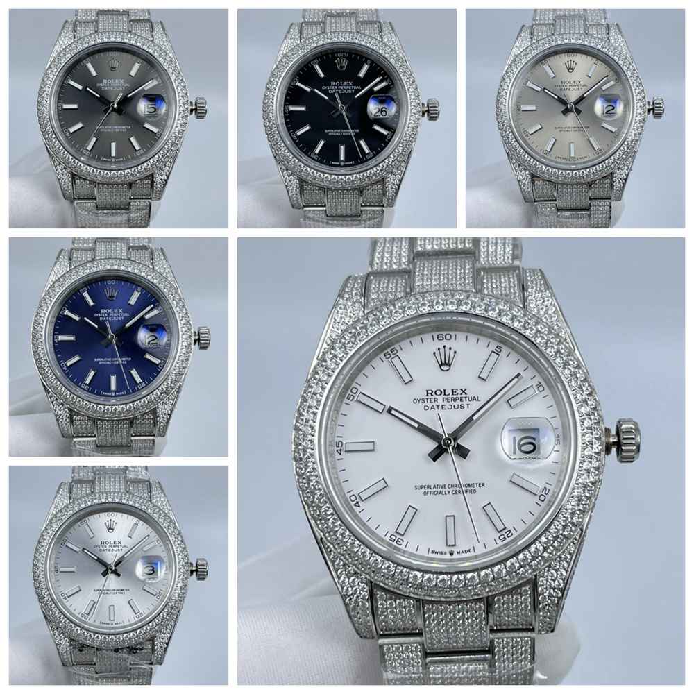 Datejust 41mm AAA full diamonds silver case different color dials automatic 2813 men watches S