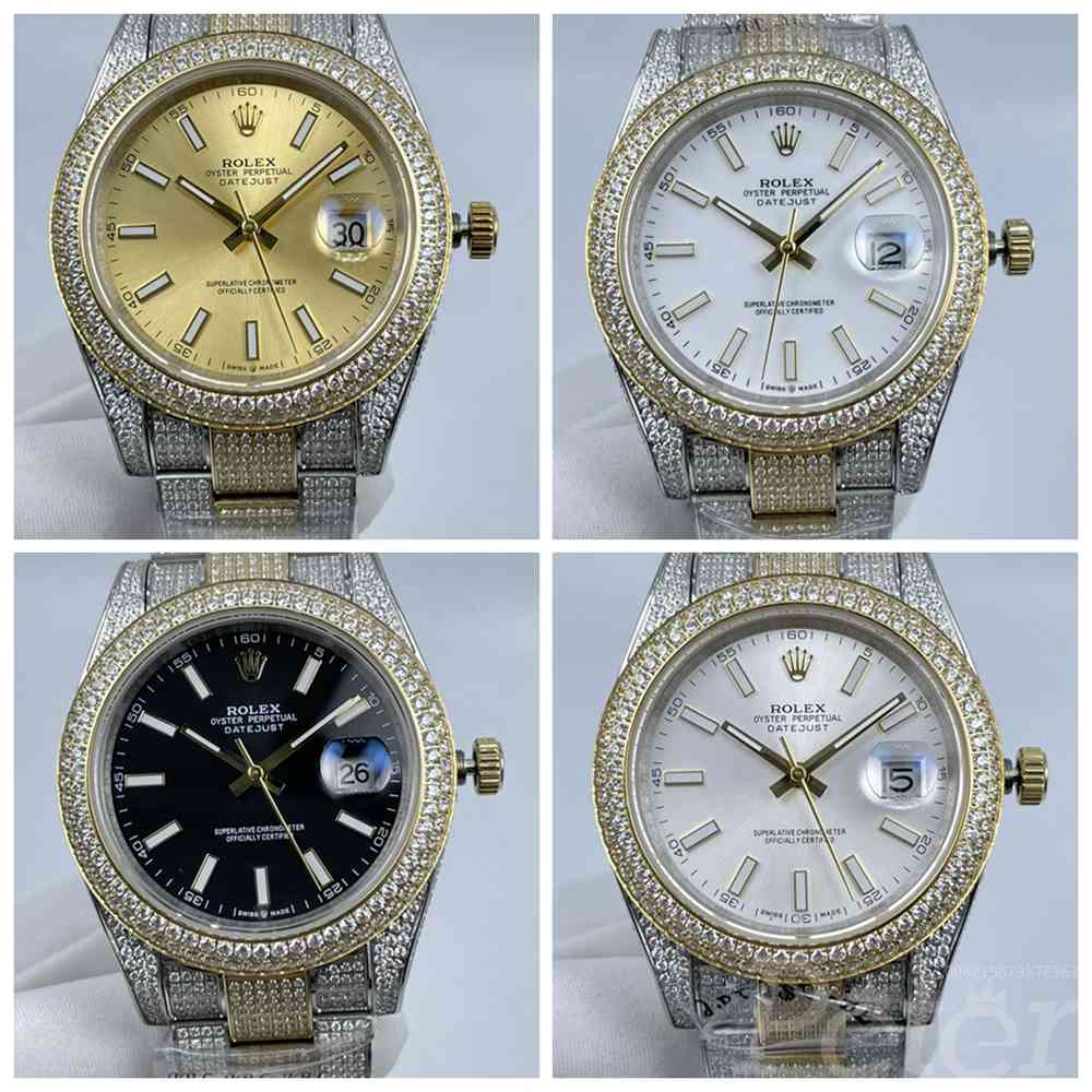 Datejust diamonds 2tone gold case 41mm AAA automatic 2813 movement gold/white/silver/black dials