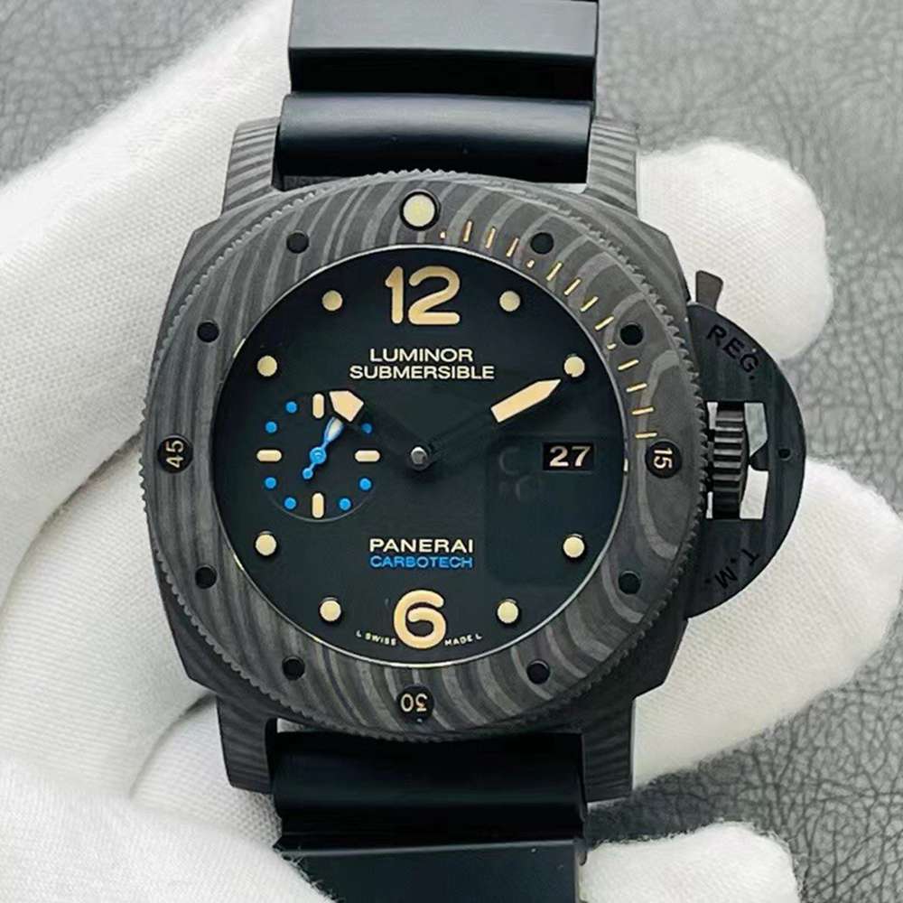 Panerai Luminor VS factory PAM616 black carbon case 47mm black rubber strap P9000 automatic M170