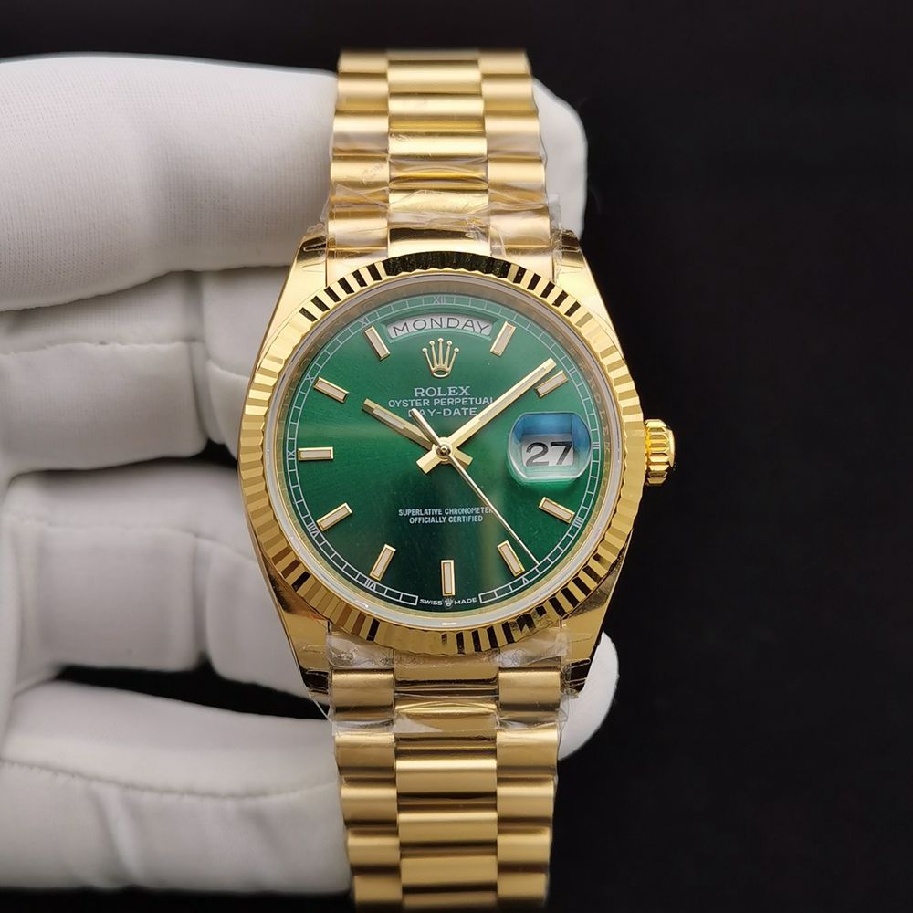 DayDate 36mm EW factory gold case green dial president band 3255 movement 128238 1:1 quality