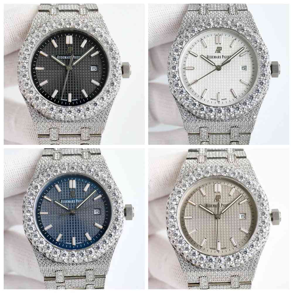AP 15500 new model diamonds case 42mm black/white/blue/gray dials automatic 8215 men watches