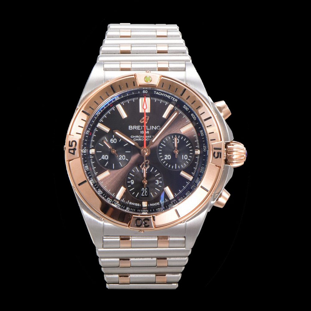Breitling B01 Chronograph 42mm rose gold 2tone case brown dial high grade BLS factory stopwatch WT225