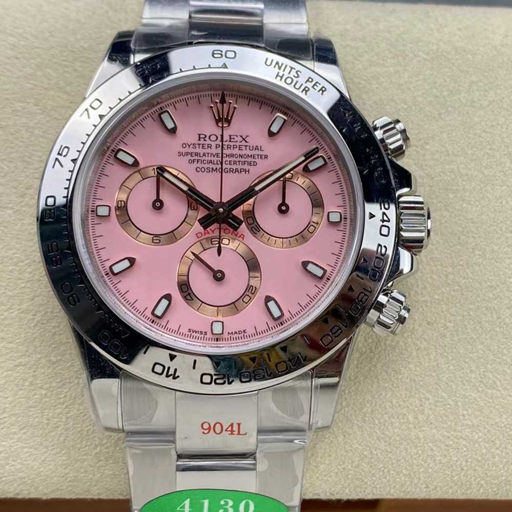 Daytona IPK factory 4130 full works chronograph function 904L stainless steel case pink dial XD340