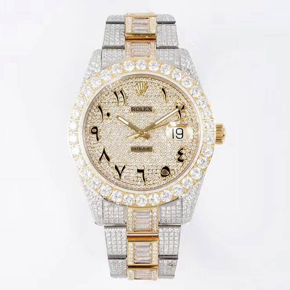 Datejust 2tone gold case 41mm Arabic numbers Swarovski bustdown diamonds TW factory 2824 movement XD27