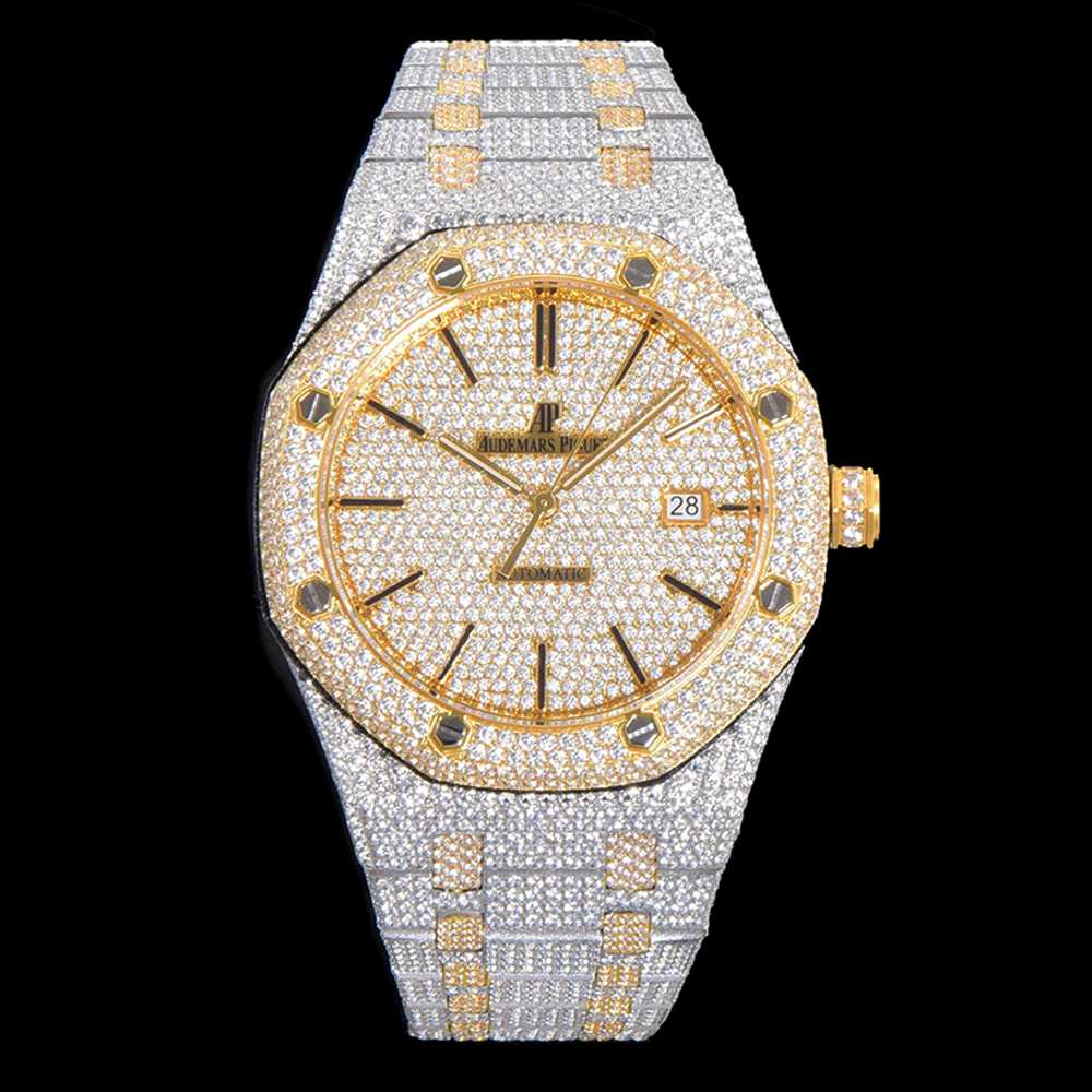 AP 15400 full iced out two tone yellow gold case 41mm diamonds everywhere TW factory Cal.3120 automatic XD30