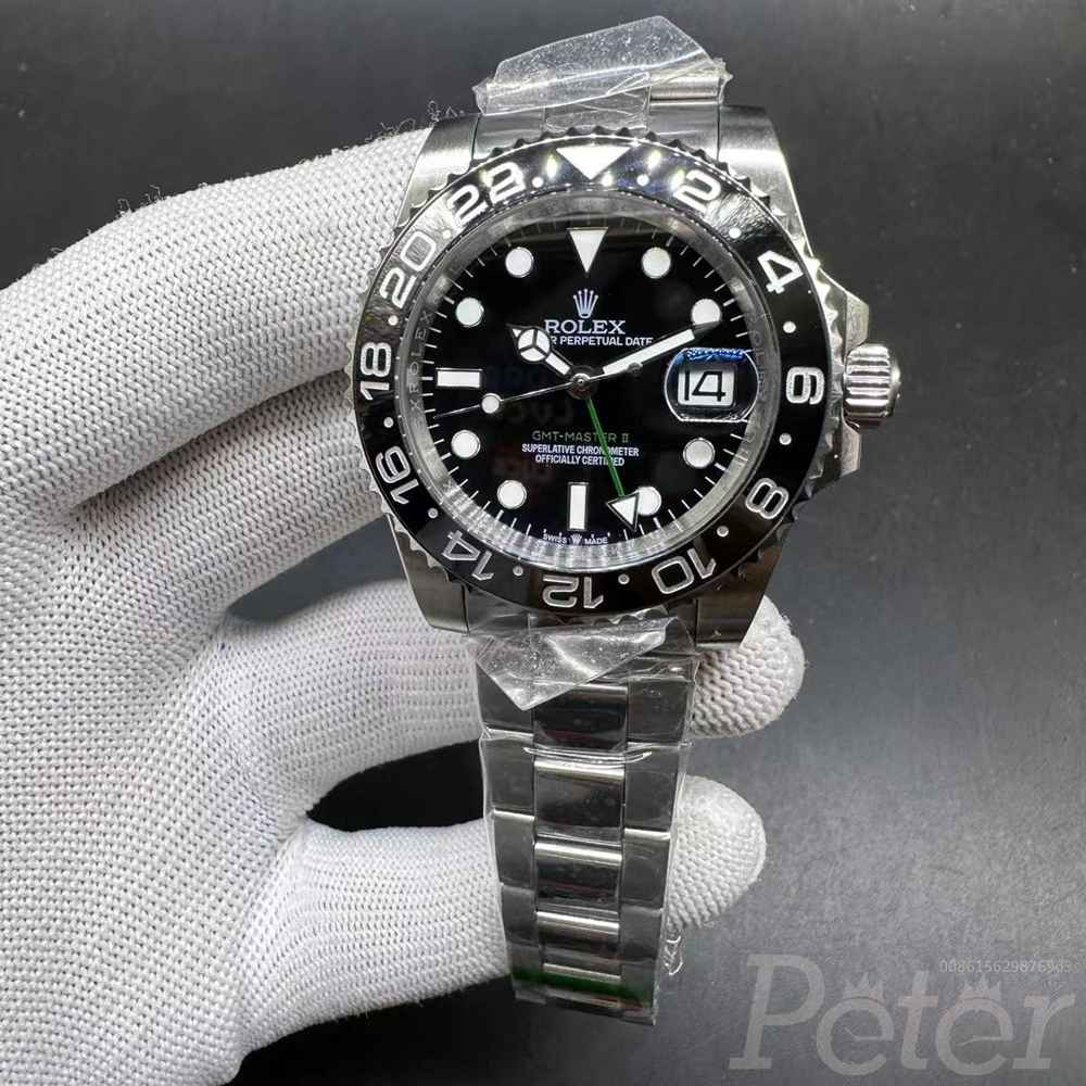 GMT AAA+ YT factory 2813 steel case 40mm black dial ceramic bezel sapphire glass men watch F037