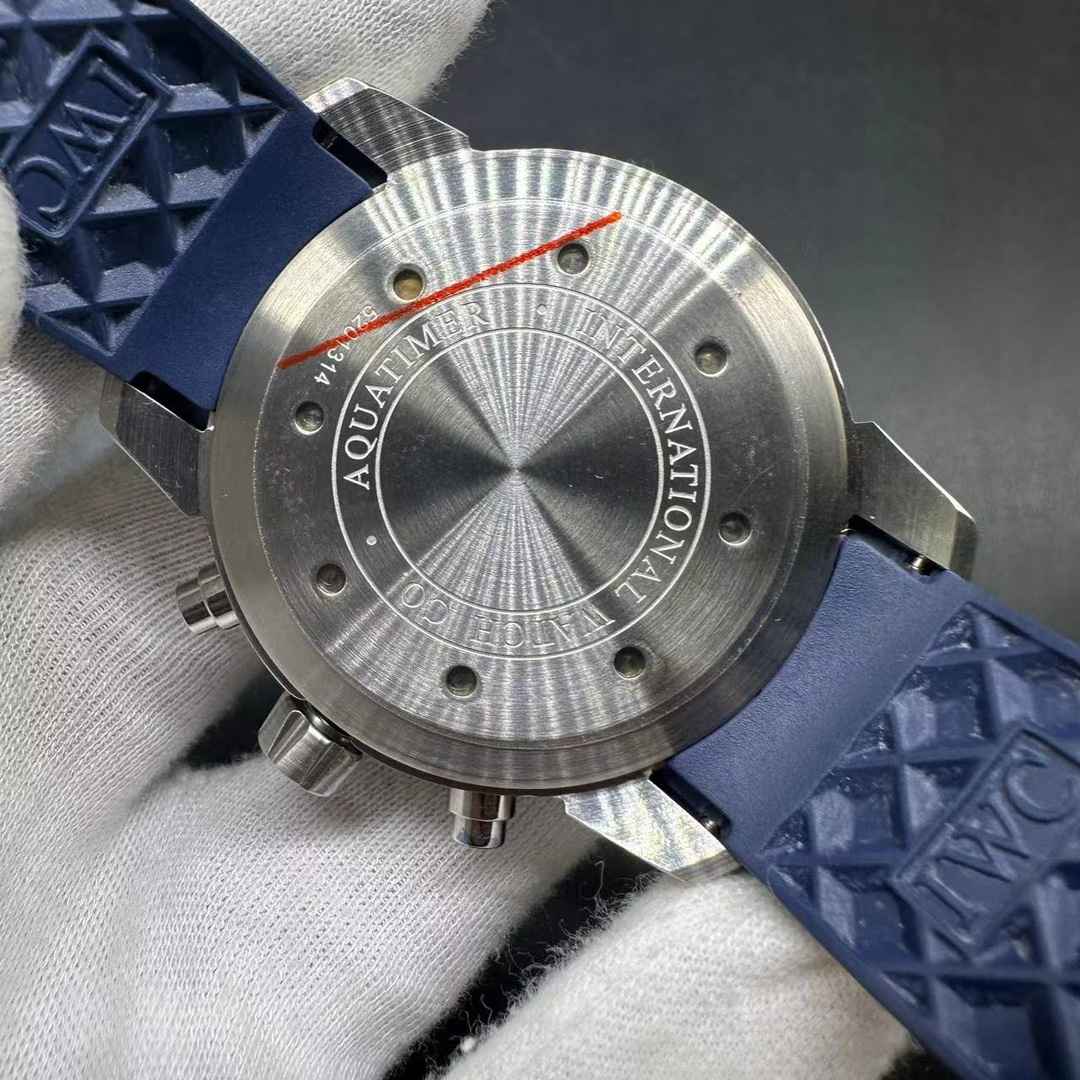 IWC AAA Chronograph quartz movement Steel case 44mm Blue dial Blue rubber strap men’s stopwatch 115$