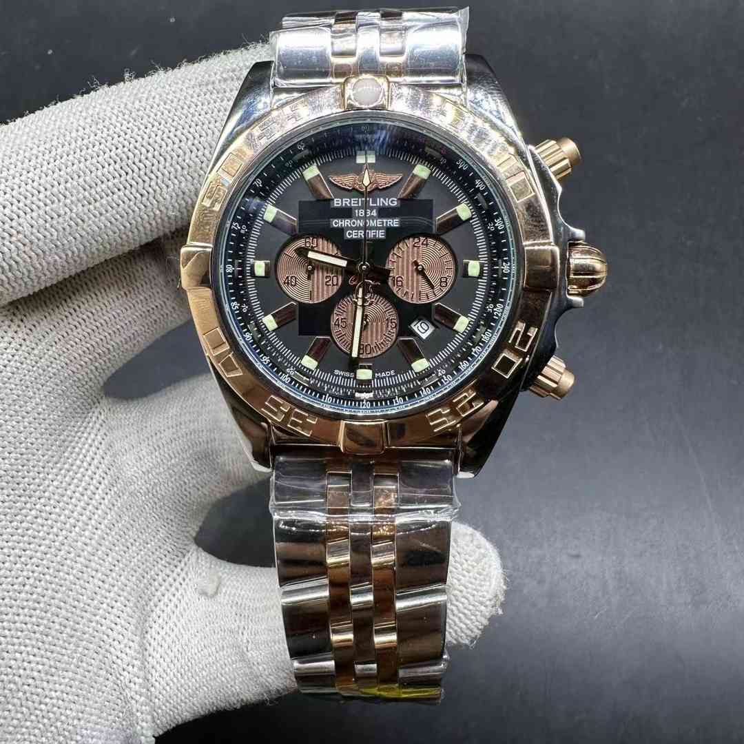 Breitling AB0110 Chronometre Certifie AAA quartz movement Rose gold 2tone case 44mm men’s stopwatch 115$