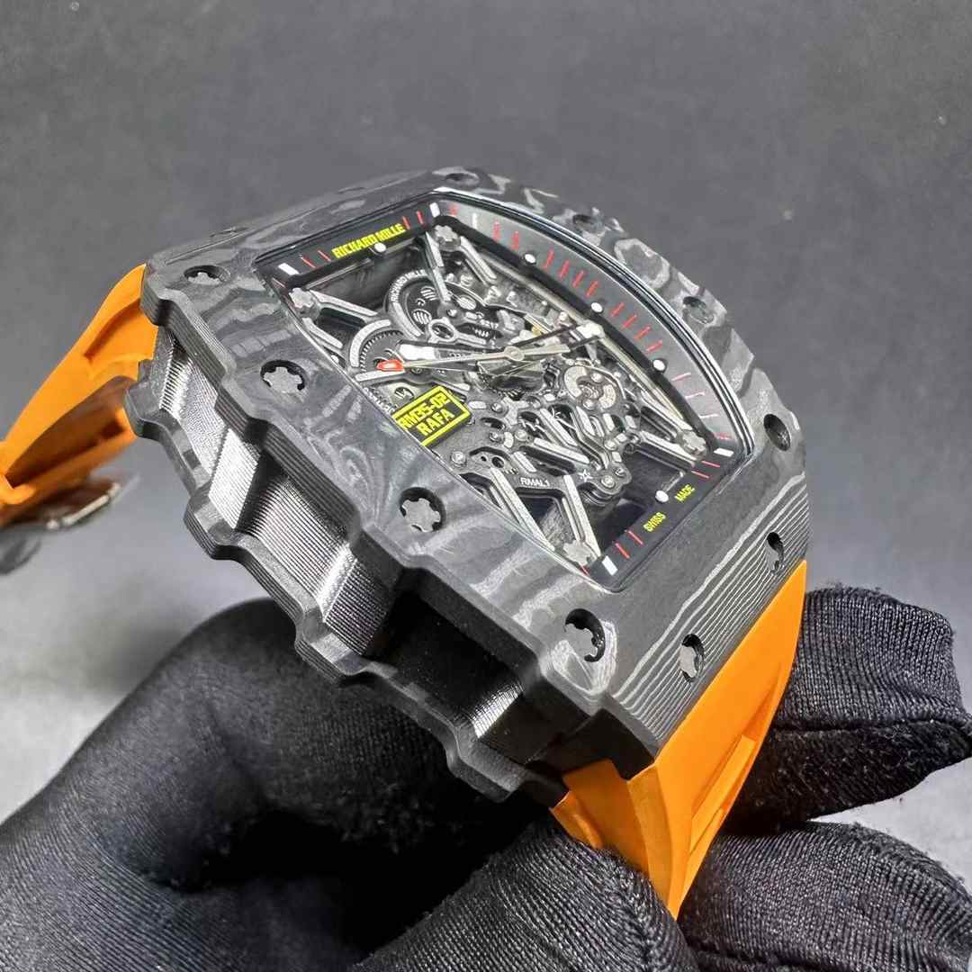Richard Mille RM35-02 RAFA AAA+ Miyota automatic Carbon case skeleton dial Orange rubber strap B50