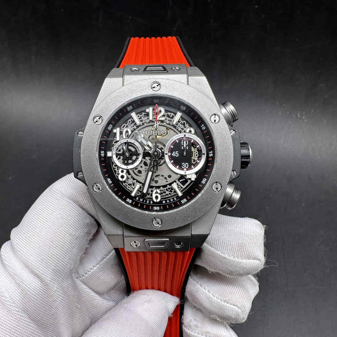 Hublot Big Bang Unico HB factory 7750 self-winding movement Titanium case 42mm Red rubber strap D10