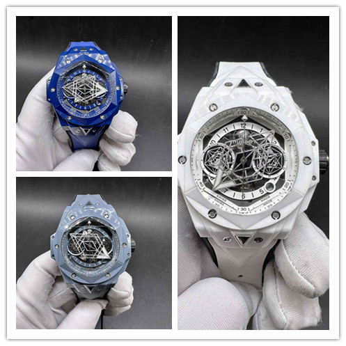 Hublot Big Bang Unico Sang Bleu Ceramic Blue Automatic 45mm BBF 7750 full chronograph function stopwatch F50