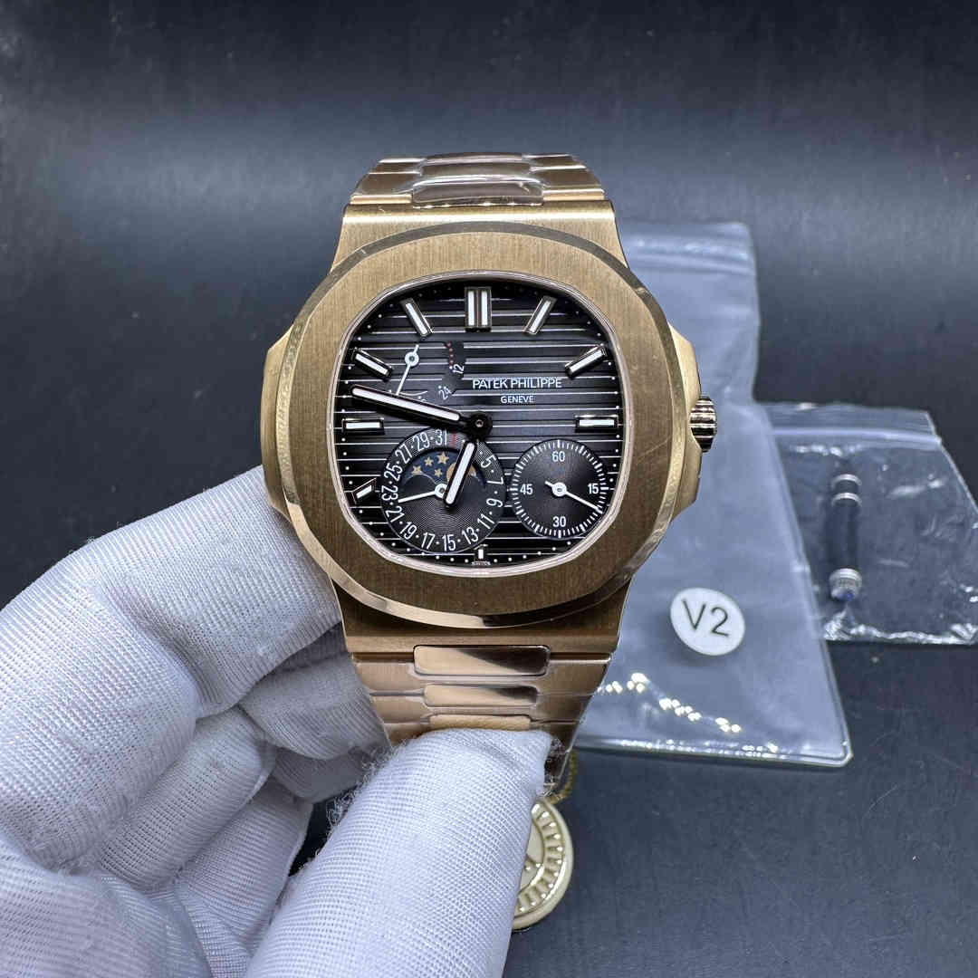 Patek Philippe Nautilus 5712 PPF V2 version Cal.240 movement Full works real Power reserve Rose gold case 40mm top grade G50