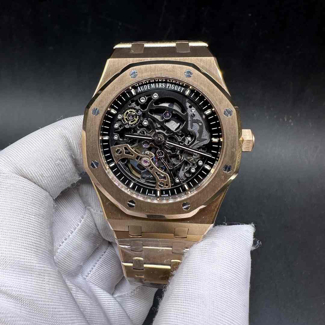 AP Royal Oak 15407OR APS factory Cal.3132 automatic Rose gold case 41mm Skeleton dial D90