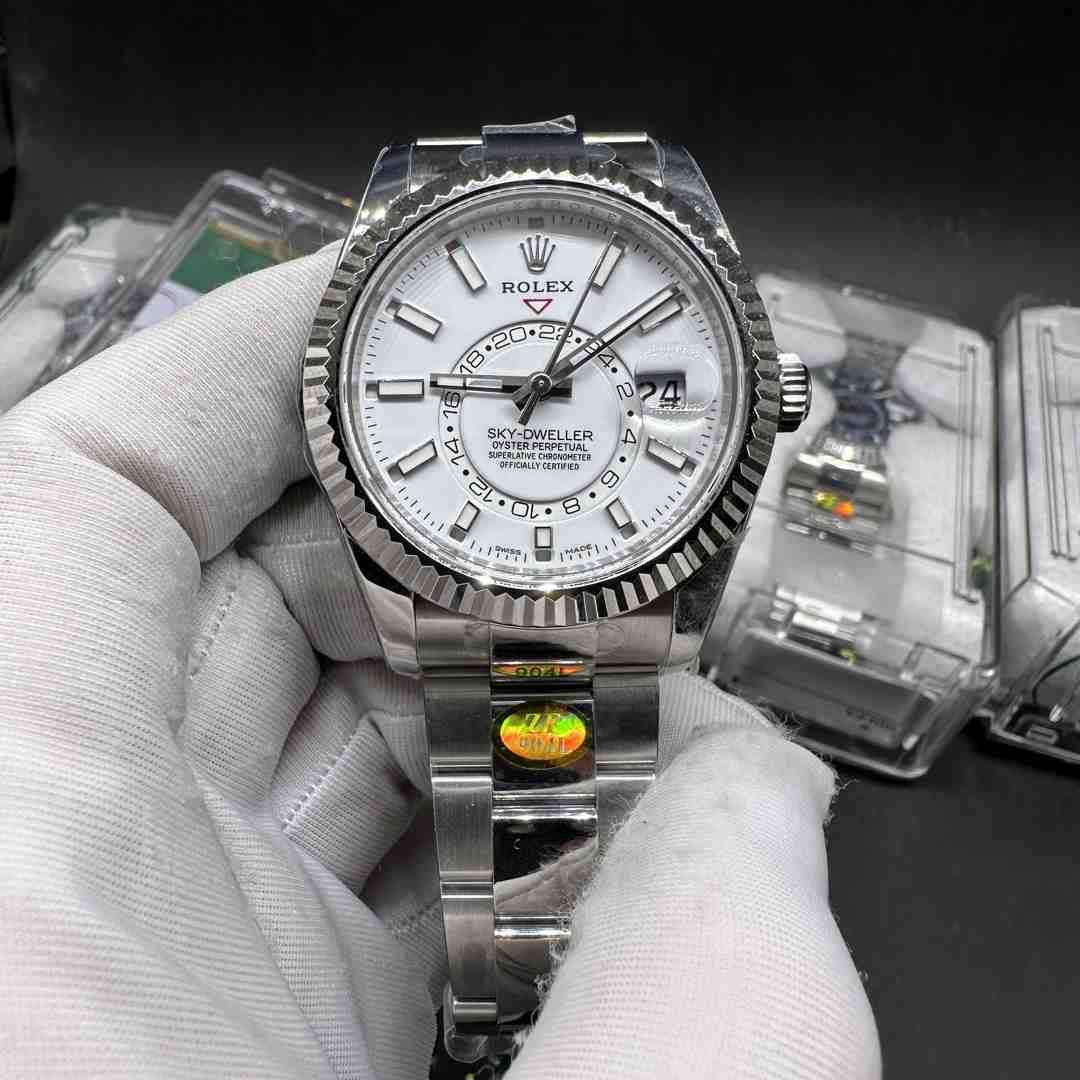 Rolex Sky-dweller ZF factory V2 9001 automatic 904L steel case 42mm White dial oyster bracelet