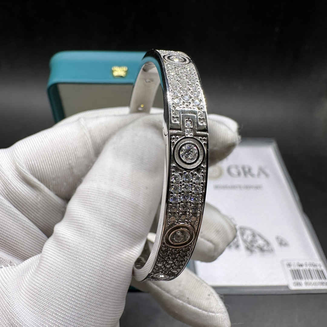 Cartier Love bracelet Moissanite diamonds can pass diamonds tester, size 16-17-18-19cm C98