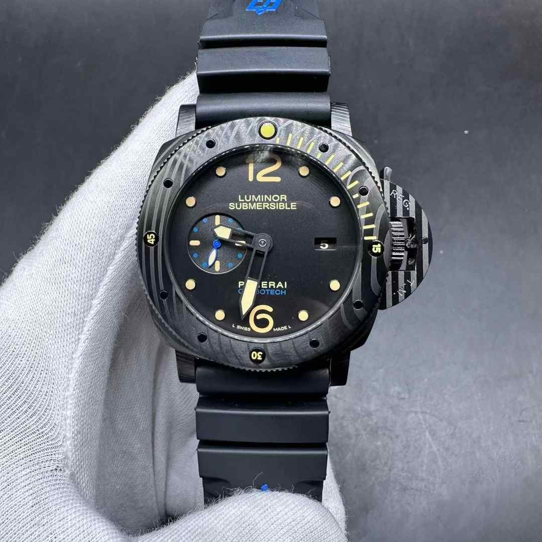 Panerai Luminor Submersible AAA+ Automatic Movement Black steel case 47mm Black rubber strap A52