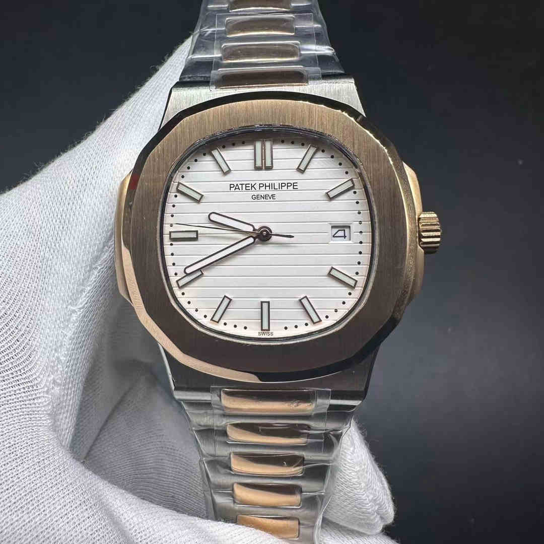 Patek Philippe Nautilus AAA+ automatic Two tone rose gold case 40mm White dial.  A15