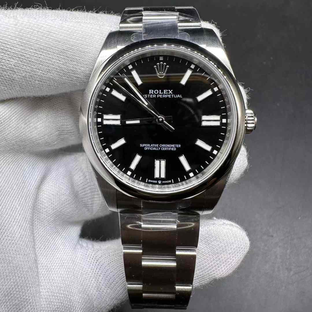 Rolex Oyster Perpetual 41 124300 EW factory 3230 automatic movement Oystersteel 40mm Black dial men watch.  B85
