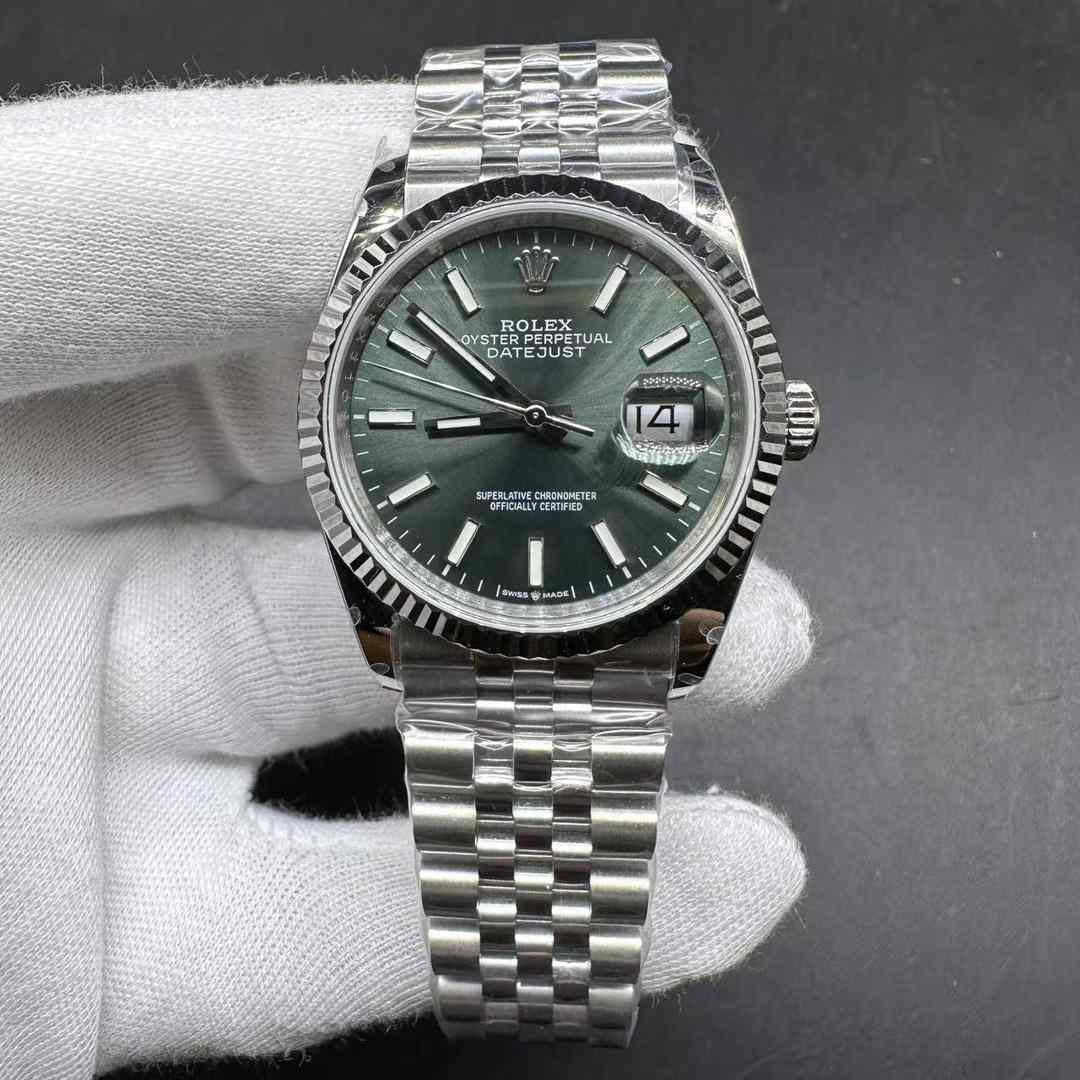 Rolex Datejust 126234 BP factory 2813 automatic Steel case 36mm Mint green dial Jubilee bracelet.  B25