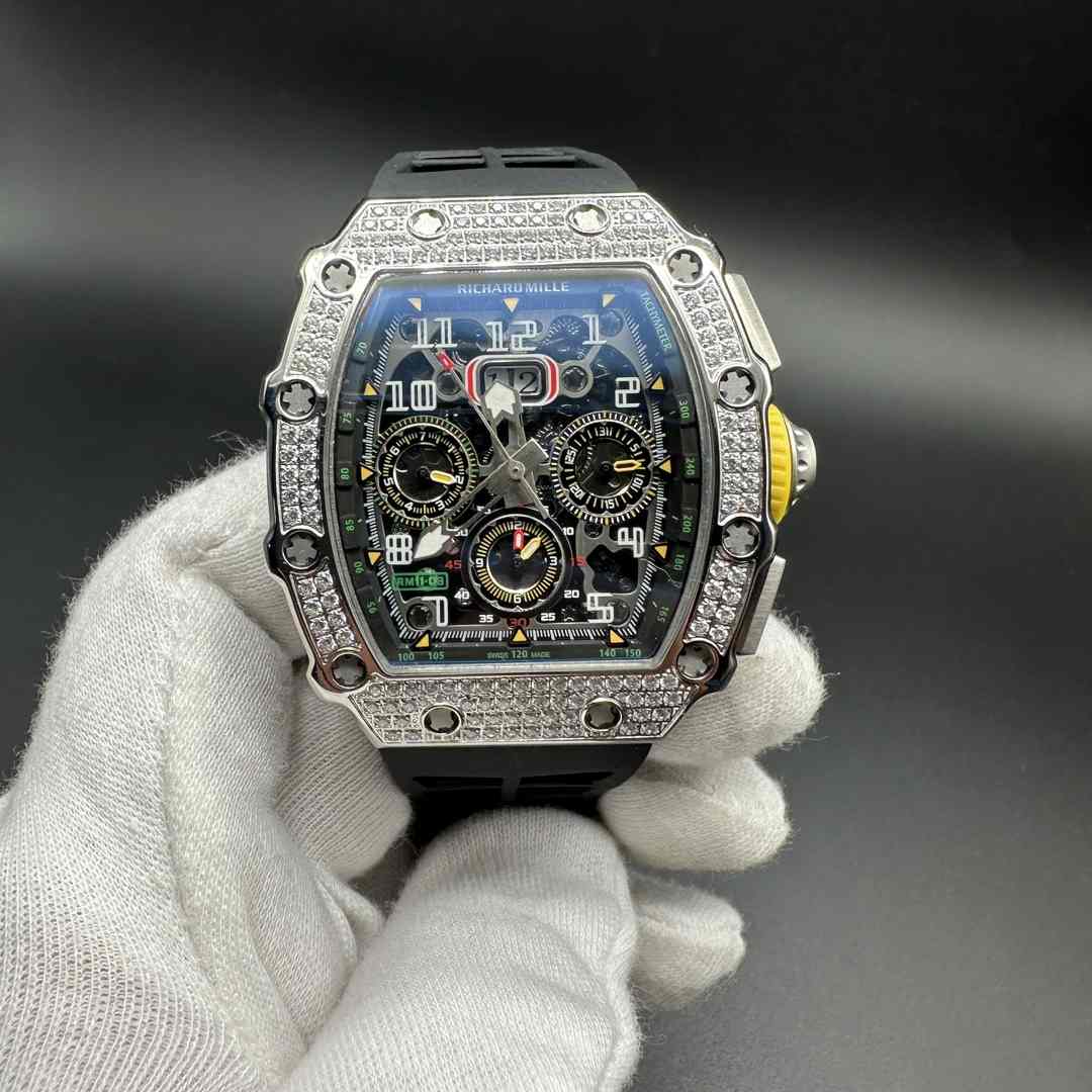 Richard Mille RM11-03 AAA+ Miyota automatic Diamonds silver case 44*50mm. B25