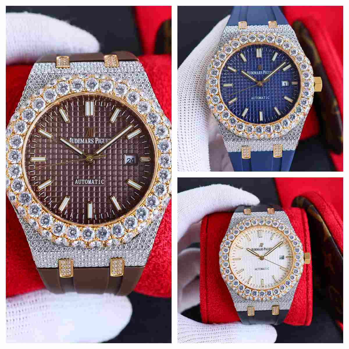 AP Royal Oak Rubber AAA automatic Two tone yellow gold CZ diamonds case 42mm  B85