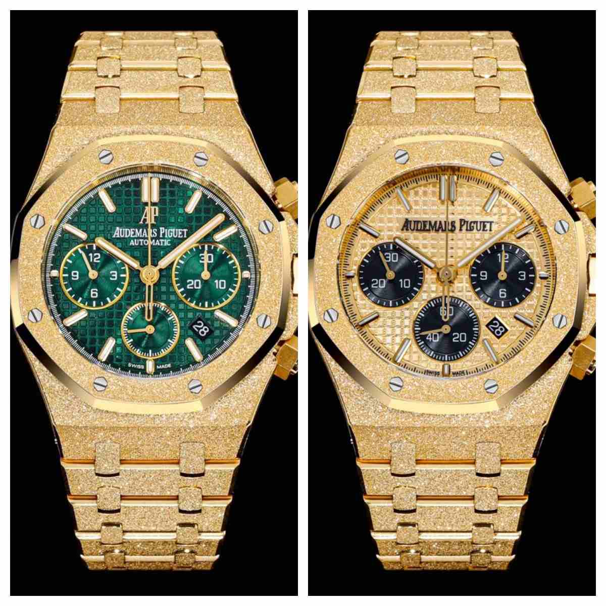 AP Royal Oak 26240 OM factory 7750 chronograph automatic Frosted gold case 41mm Green dial Seconds at 6 Men’s stopwatch