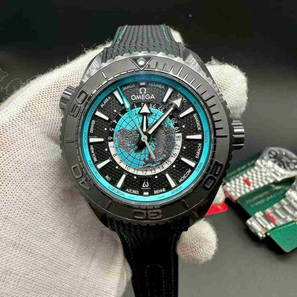 Omega deep black VS super clone black case 44mm blue dial E 00