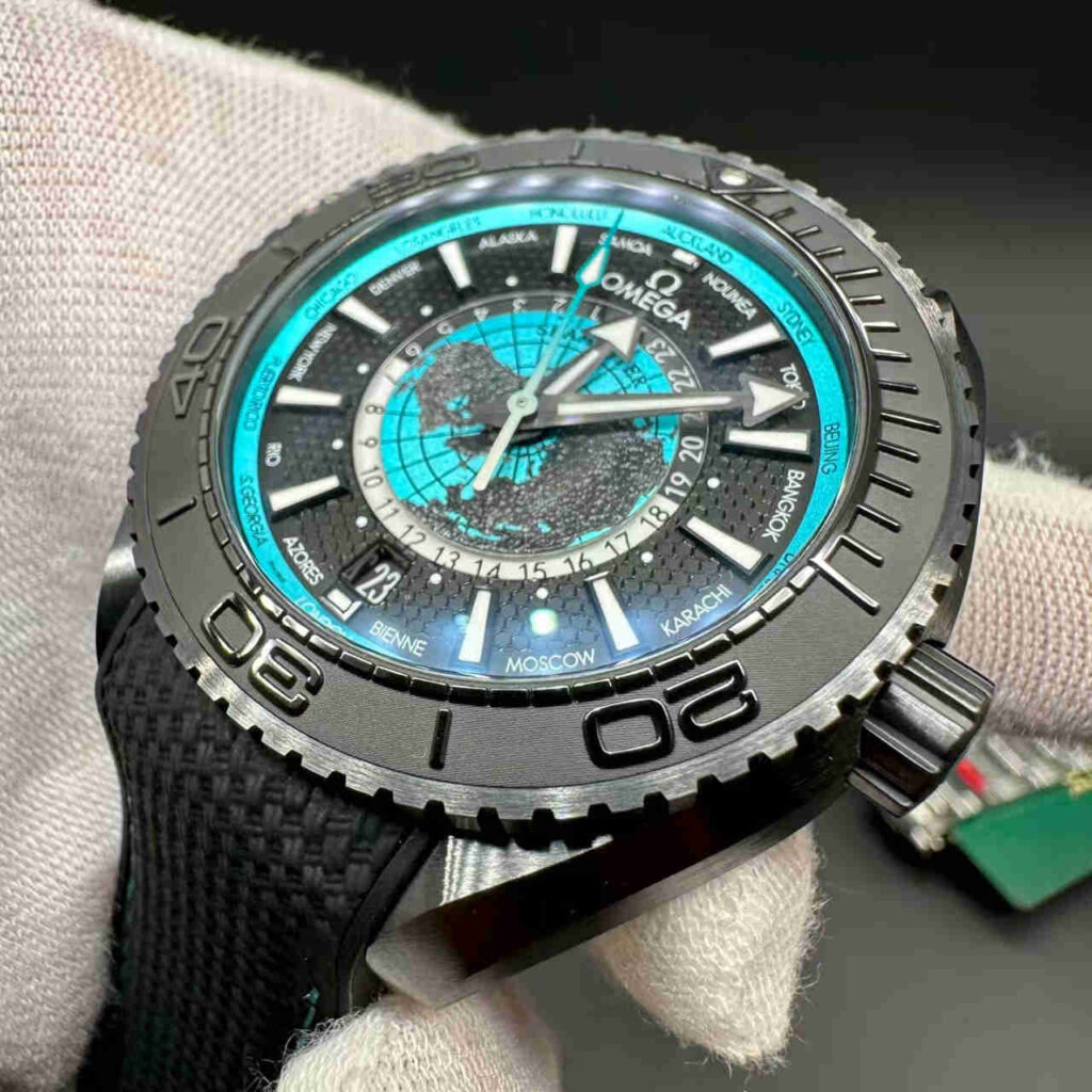 Omega deep black VS super clone black case 44mm blue dial E 00