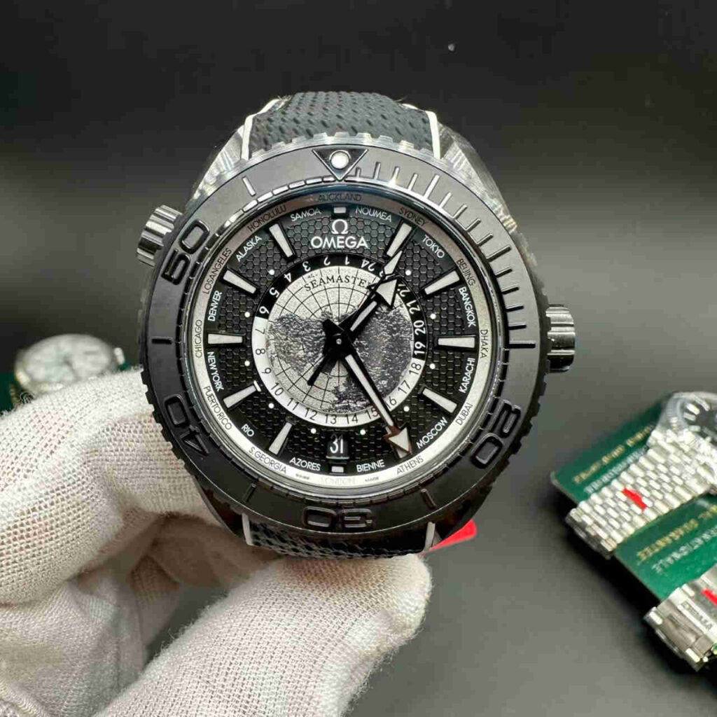 Omega deep black VS super clone black case 44mm blue dial E 00