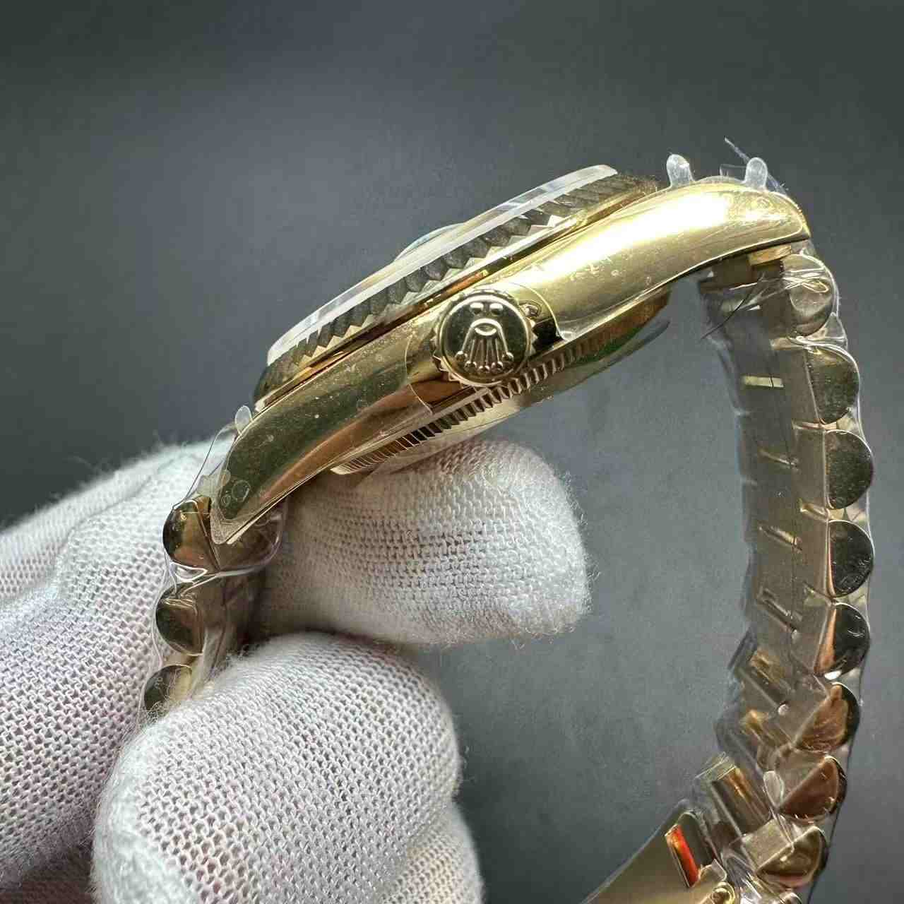 Daydate BP 2836 super clone full gold case 36mm gold dial President band women watch. C50