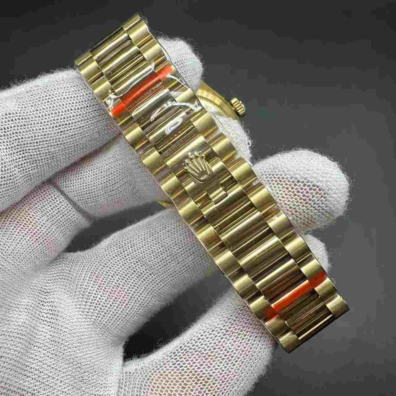 Daydate BP 2836 super clone full gold case 36mm gold dial President band women watch. C50