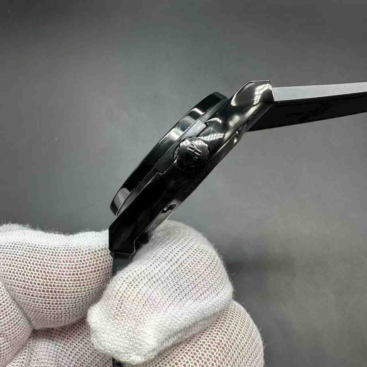 Hublot AAA+ Miyota automatic full black case gray strap. A30