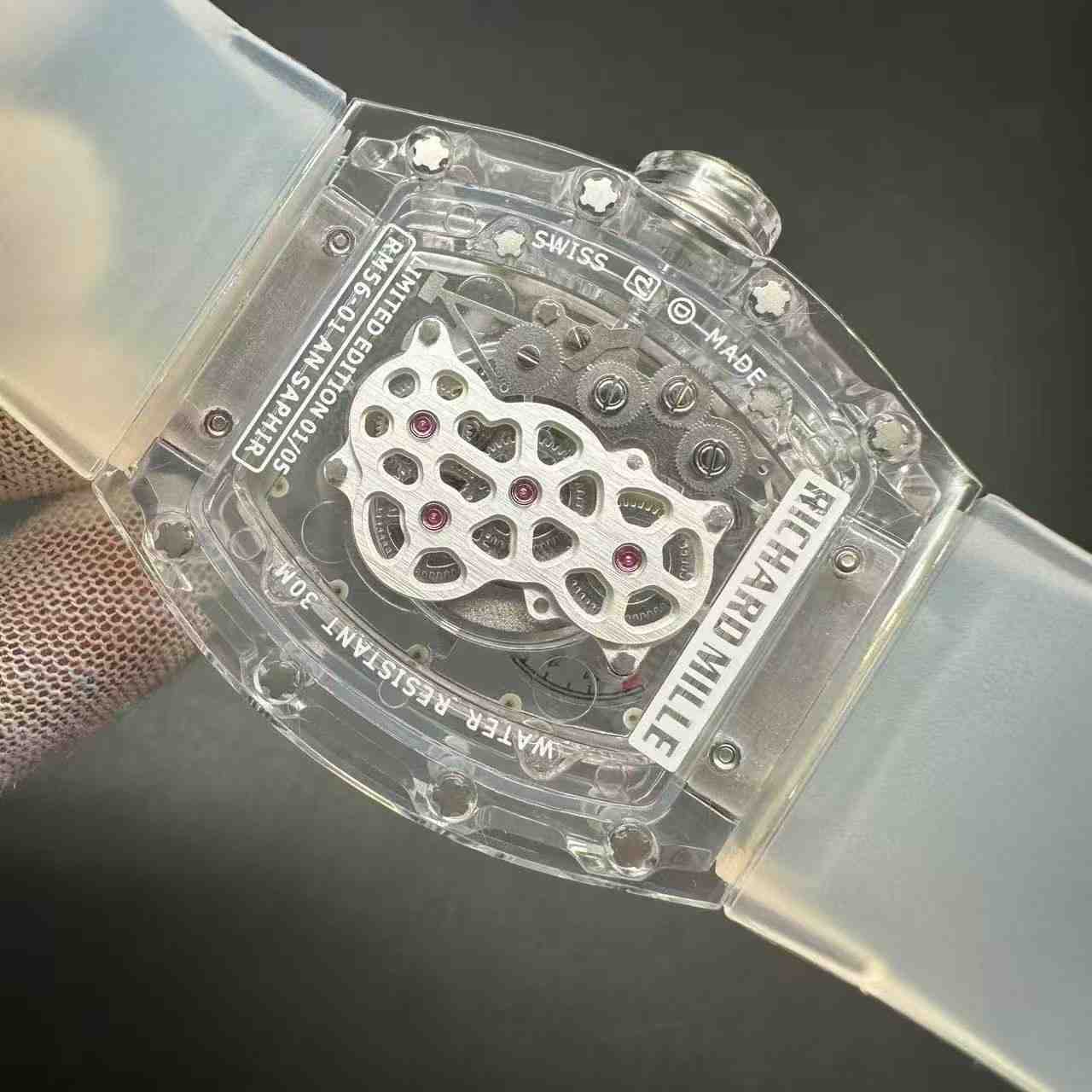 RM56-01 Limited edition Miyota automatic transparent case skeleton dial rubber strap  B50