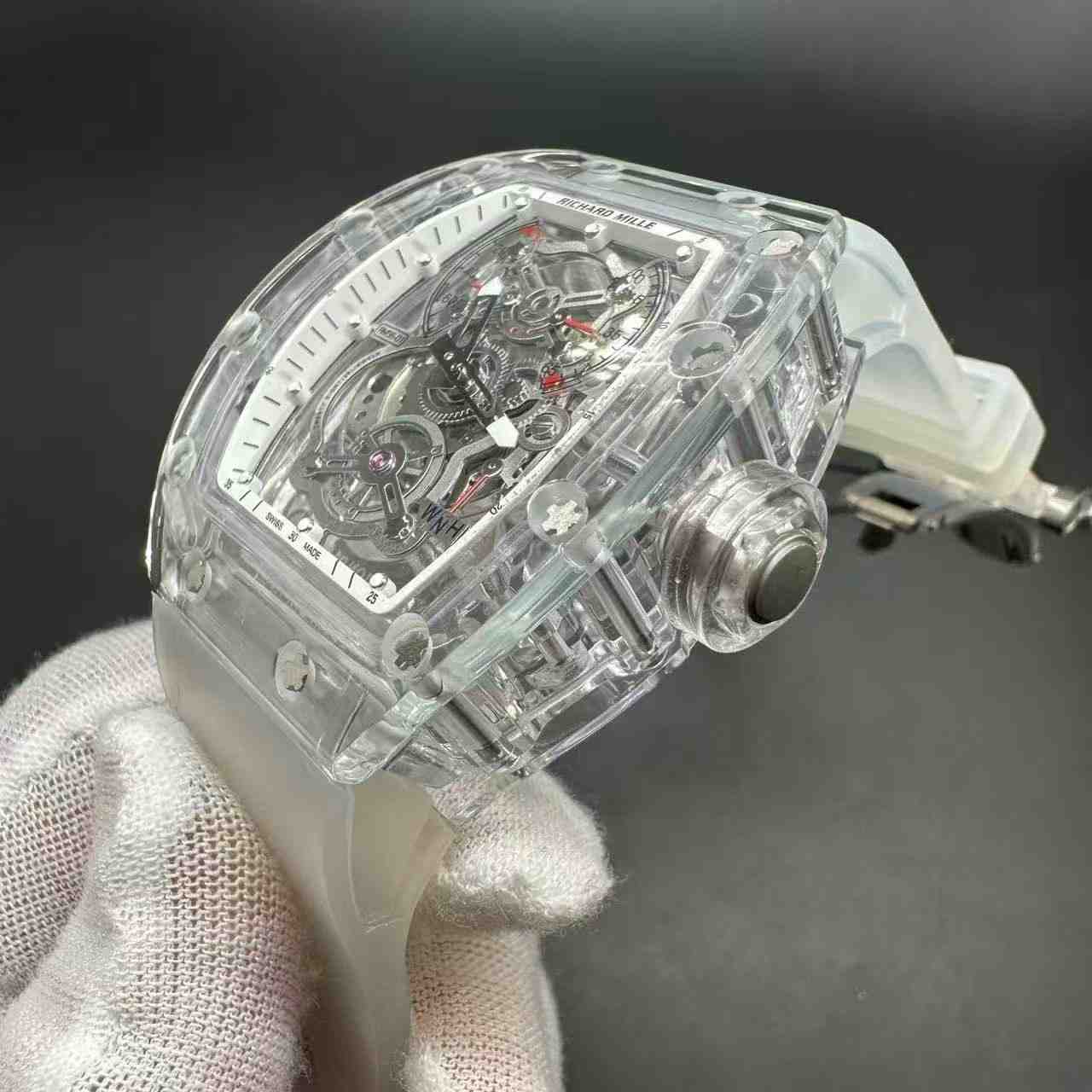 RM56-01 Limited edition Miyota automatic transparent case skeleton dial rubber strap  B50