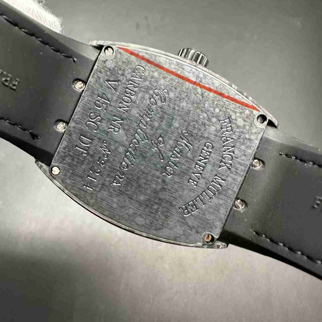 FM ABF super clone Black Carbon case colorful numbers black rubber strap. C50