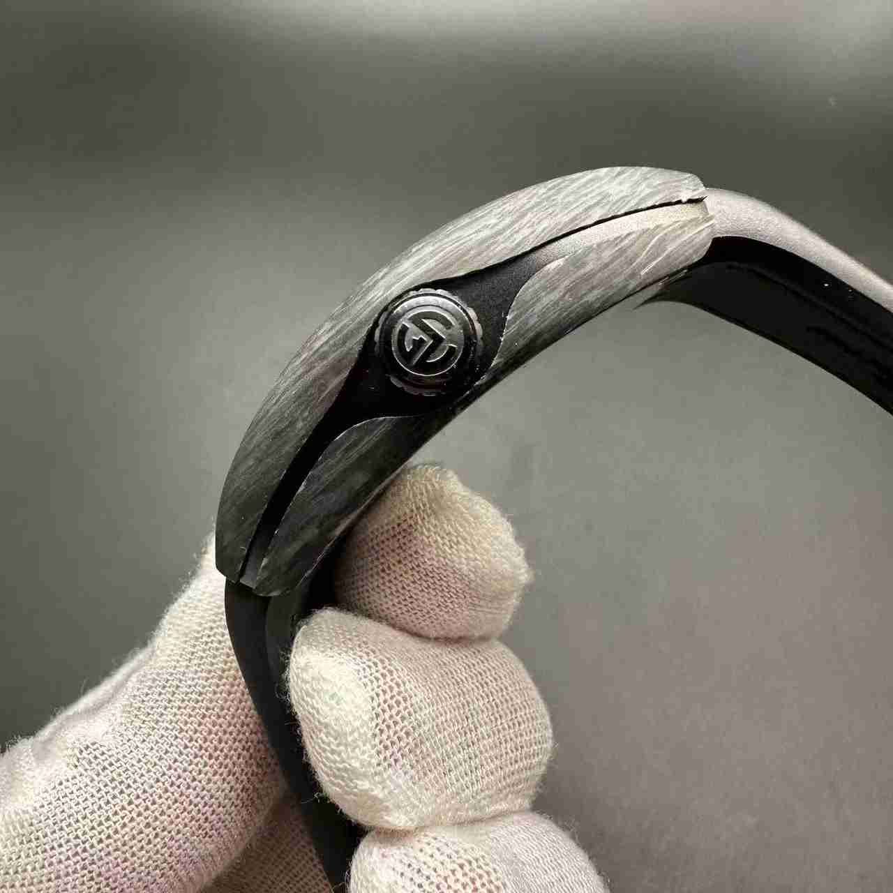 FM ABF super clone Black Carbon case colorful numbers black rubber strap. C50