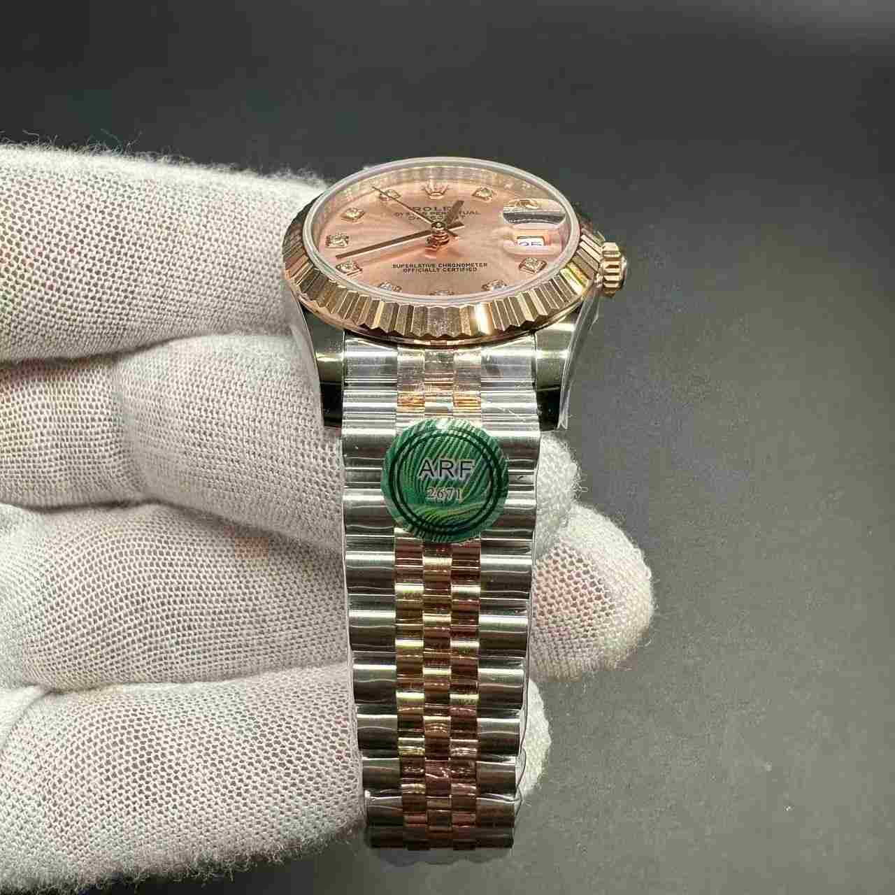 Datejust ARF 2671 automatic 2tone rose gold case 31mm jubilee band women watch. C90