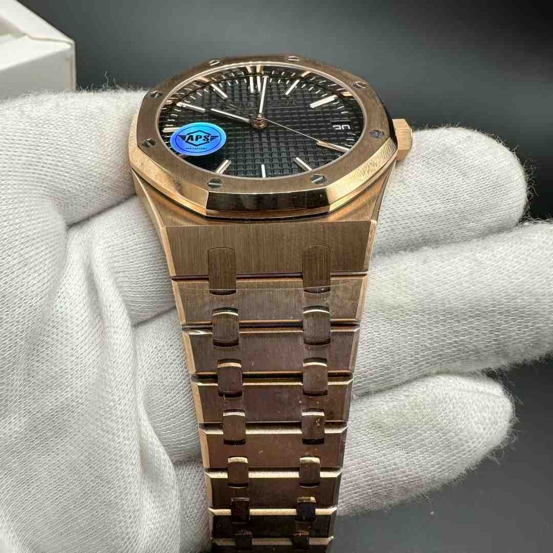 AP Royal Oak 15510 APS factory 3120 automatic Rose gold case 41mm black dial 1:1 grade. E20
