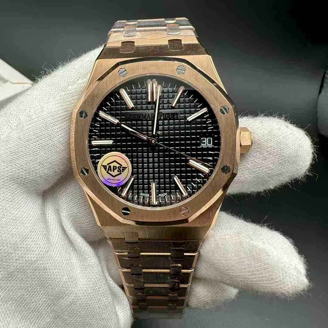 AP Royal Oak 15510 APS factory 3120 automatic Rose gold case 41mm black dial 1:1 grade. E20