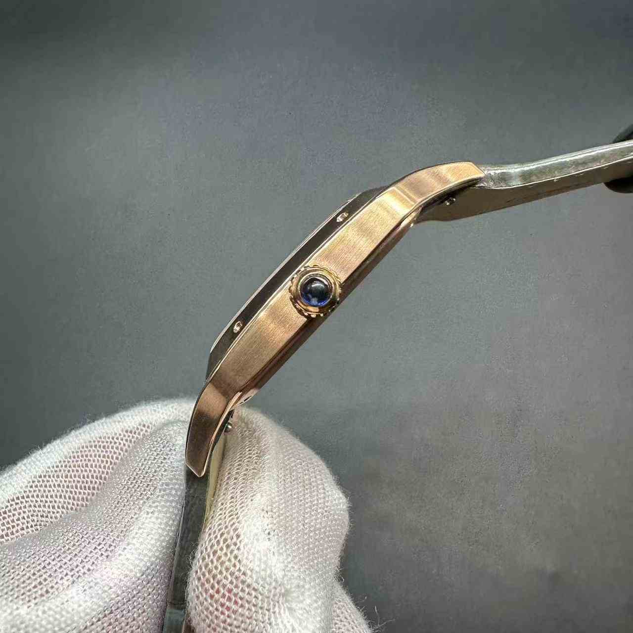 Cartier Dumont women Swiss quartz rose gold case 34mm White dial leather strap. B36