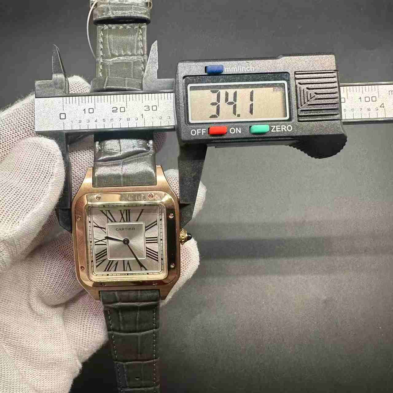 Cartier Dumont women Swiss quartz rose gold case 34mm White dial leather strap. B36